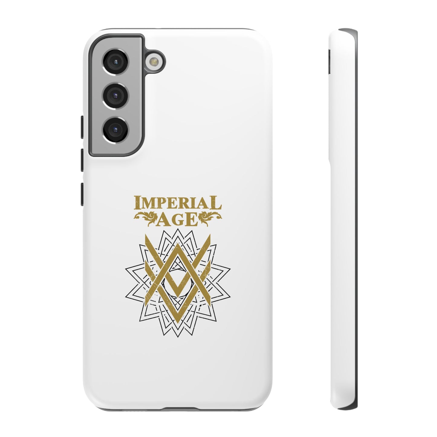 SUMMER COLLECTION - Tough Samsung Galaxy Case White (Gold-Black Print)