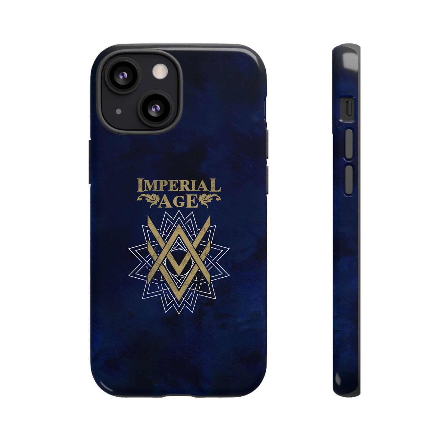 SUMMER COLLECTION - Tough iPhone Case Navy (Gold-White Print)