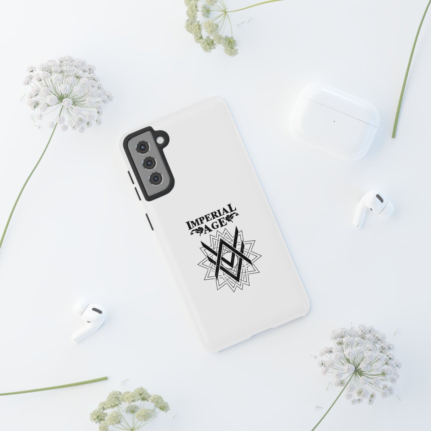 SUMMER COLLECTION - Tough Samsung Galaxy Case White (Black Print)