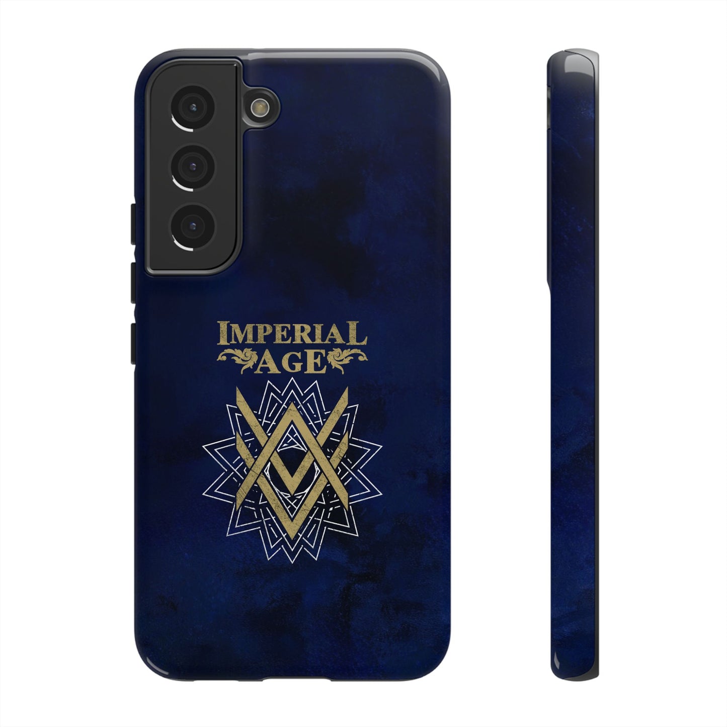 SUMMER COLLECTION - Tough Samsung Galaxy Case Navy (Gold-White Print)