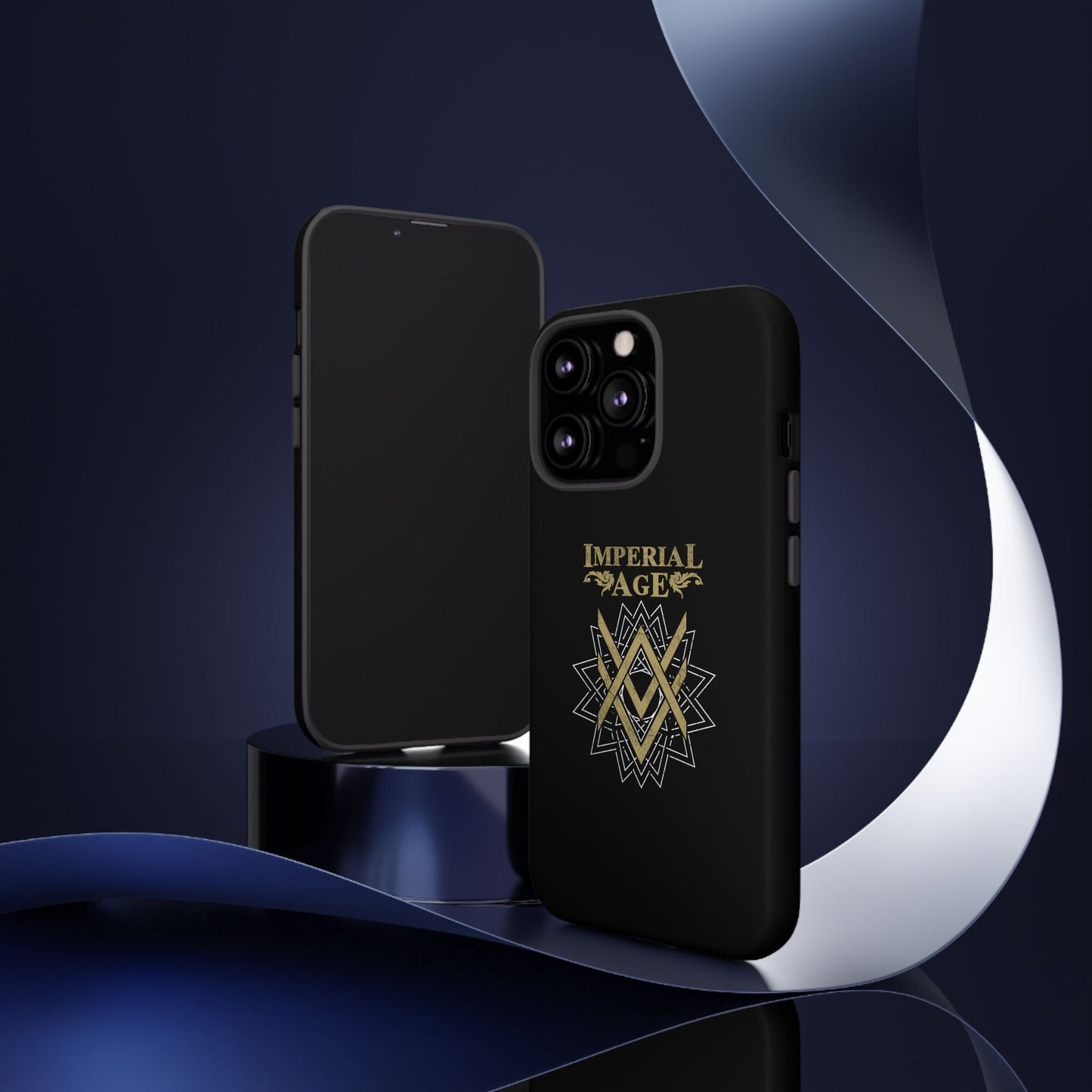 SUMMER COLLECTION - Tough iPhone Case Black (Gold-White Print)