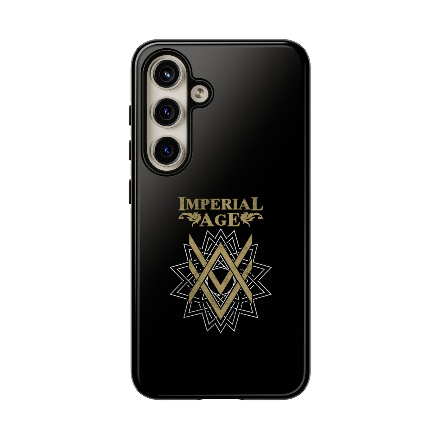 SUMMER COLLECTION - Tough Samsung Galaxy Case Black (Gold-White Print)
