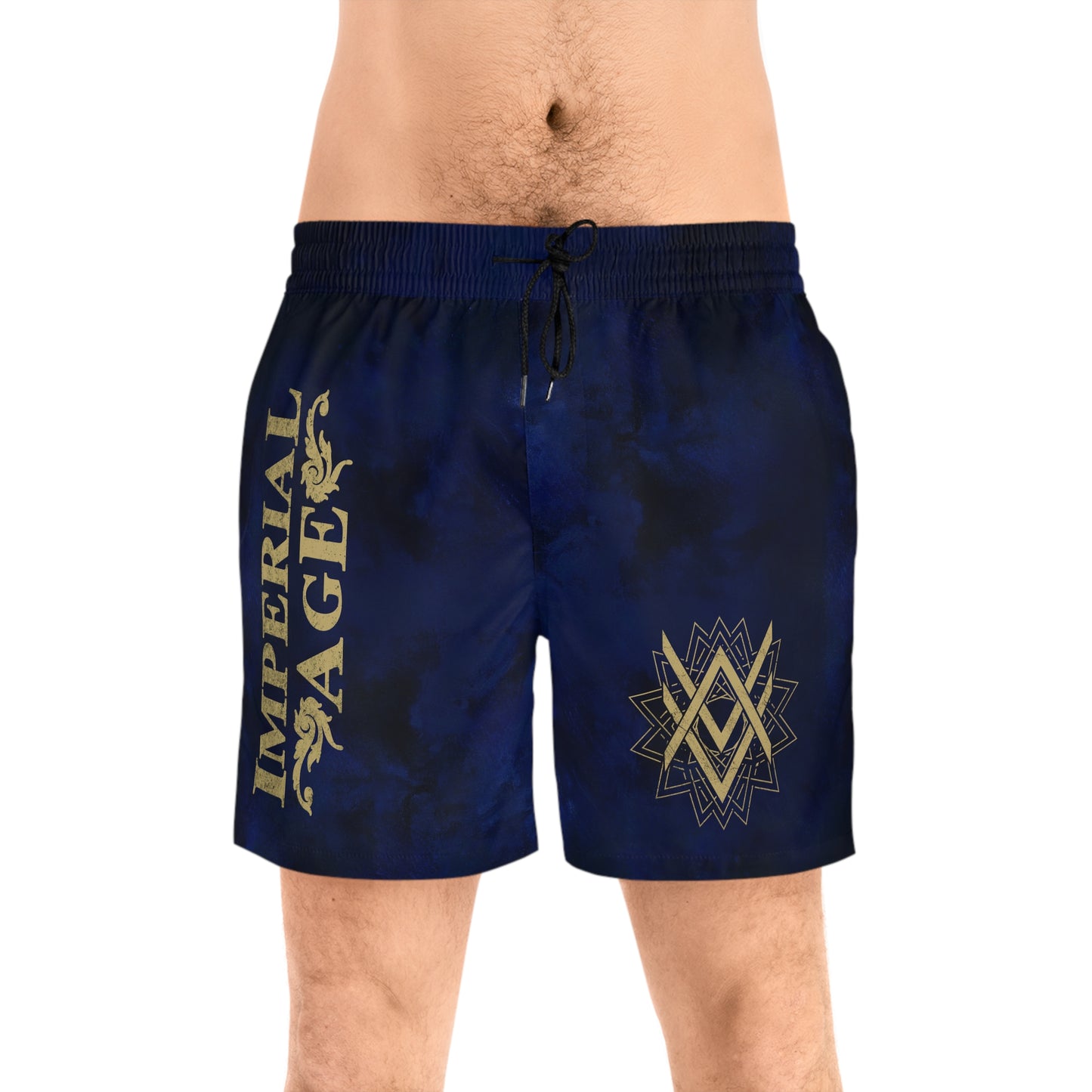 SUMMER COLLECTION - Men's Swim Shorts Blue (Gold Print)