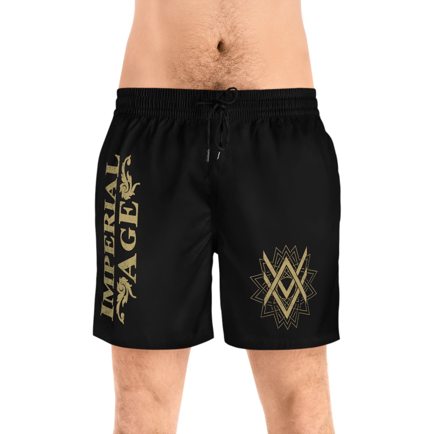 SUMMER COLLECTION - Men's Swim Shorts Black (Gold Print)