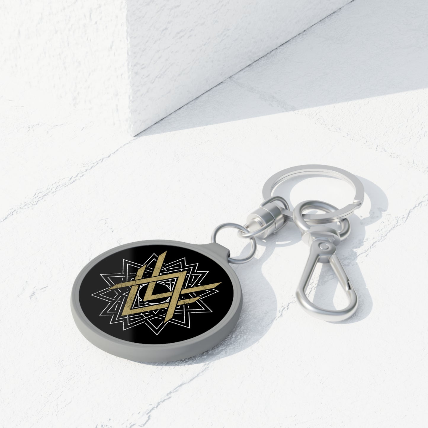 SUMMER COLLECTION - Keyring Tag Black (Gold-White Print)