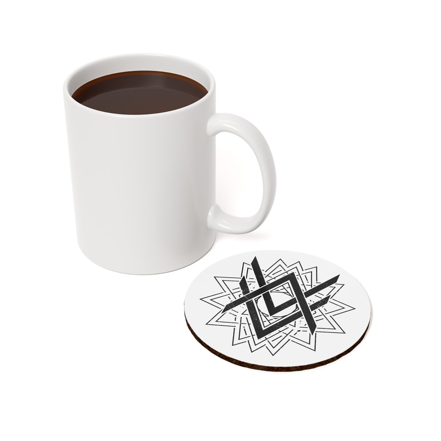 SUMMER COLLECTION - Cork Coaster White (Black Print)