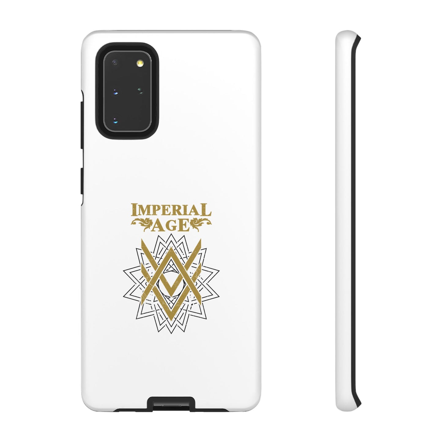 SUMMER COLLECTION - Tough Samsung Galaxy Case White (Gold-Black Print)