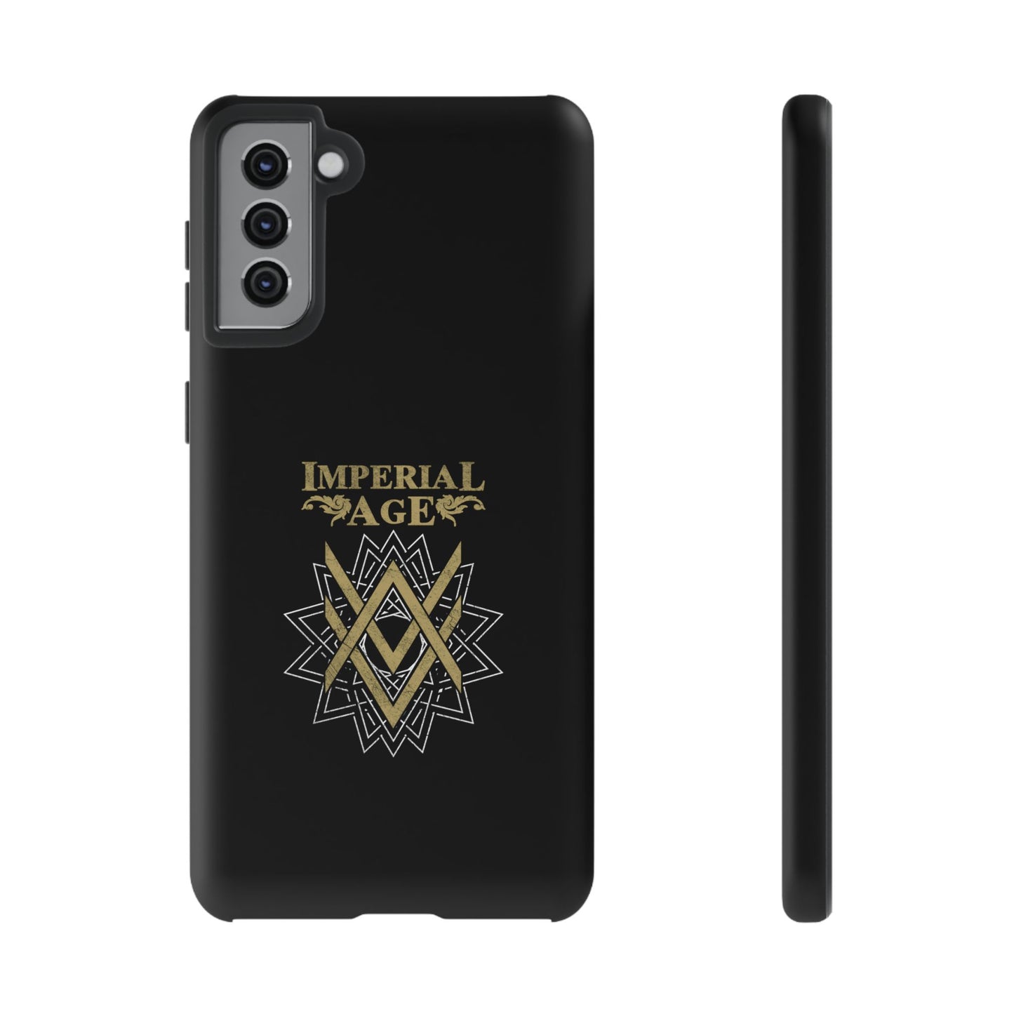 SUMMER COLLECTION - Tough Samsung Galaxy Case Black (Gold-White Print)