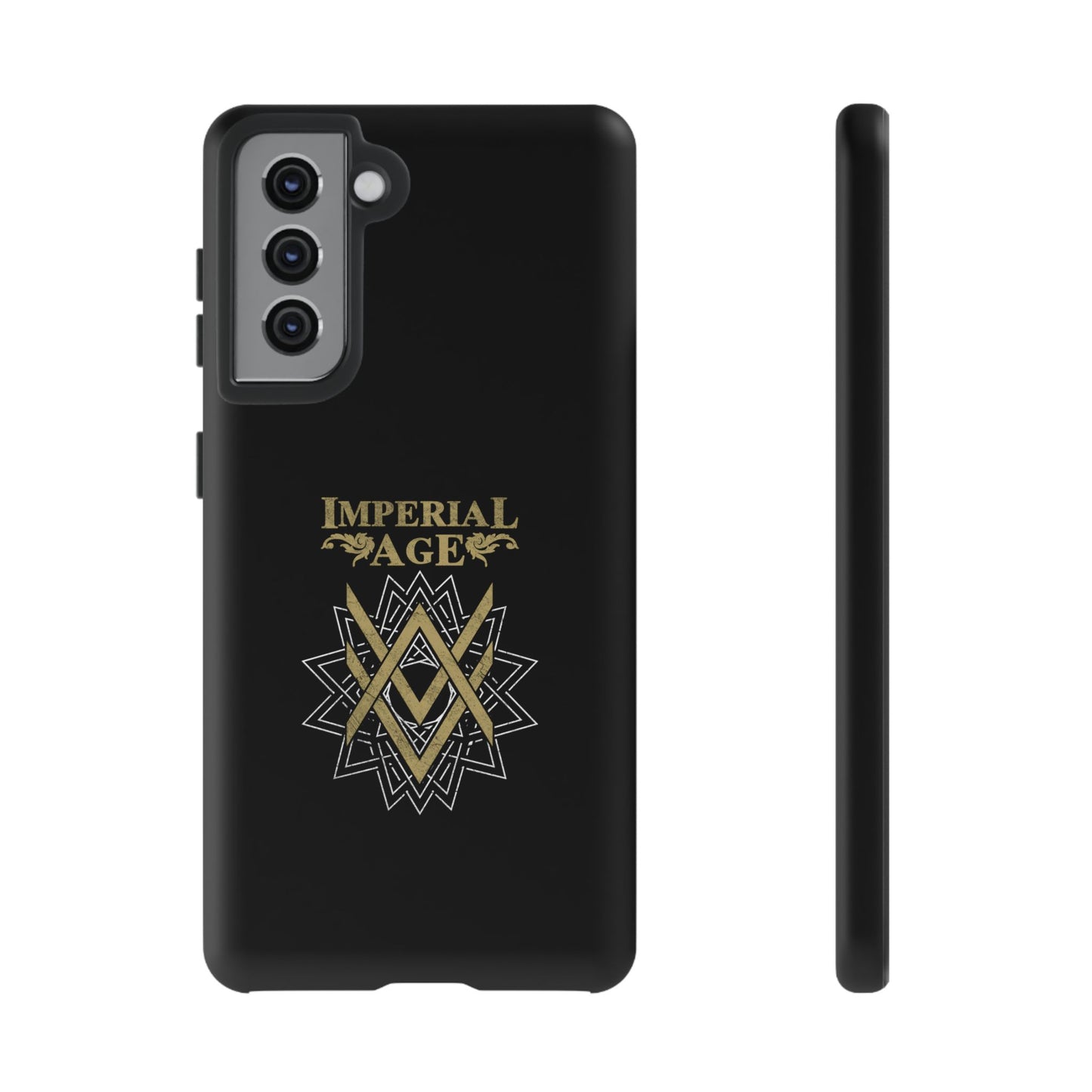SUMMER COLLECTION - Tough Samsung Galaxy Case Black (Gold-White Print)
