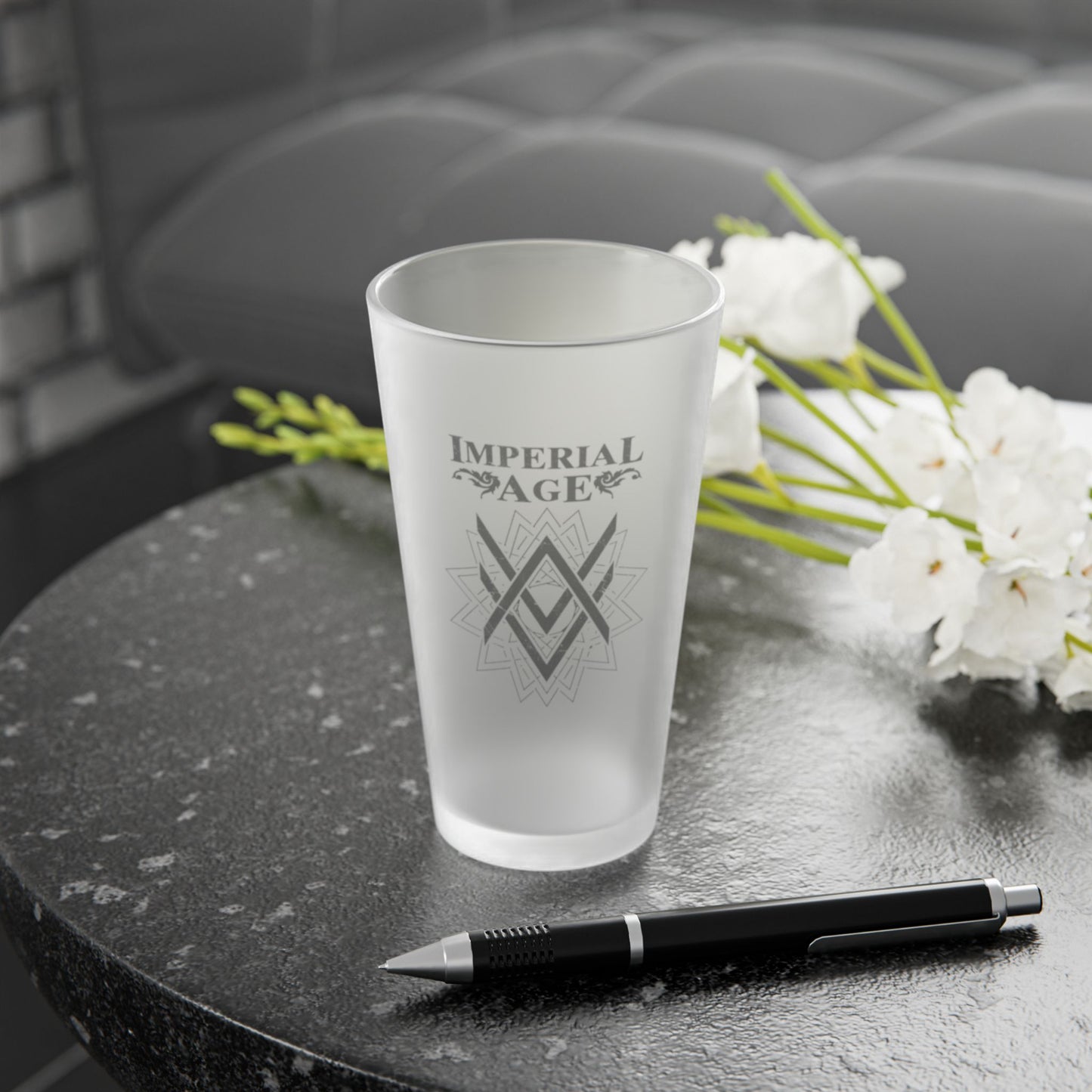 SUMMER COLLECTION - Frosted Pint Glass (Monochrome)
