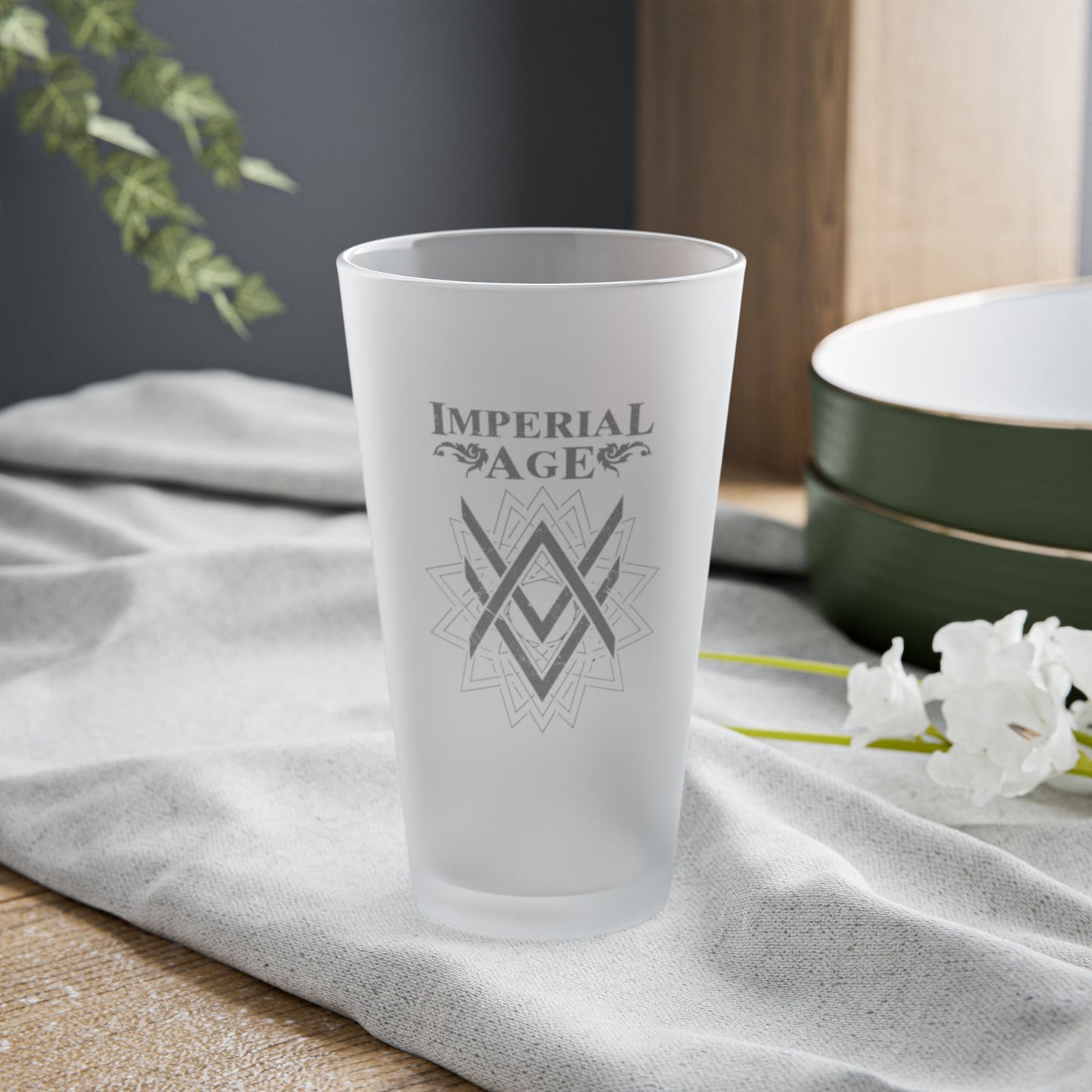 SUMMER COLLECTION - Frosted Pint Glass (Monochrome)