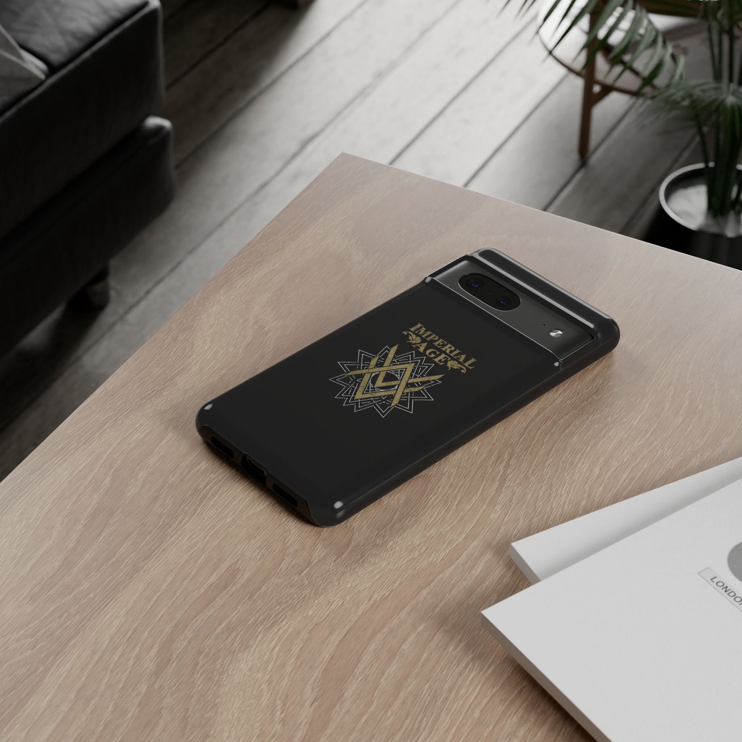 SUMMER COLLECTION - Tough Google Pixel Case Black (Gold-White Print)