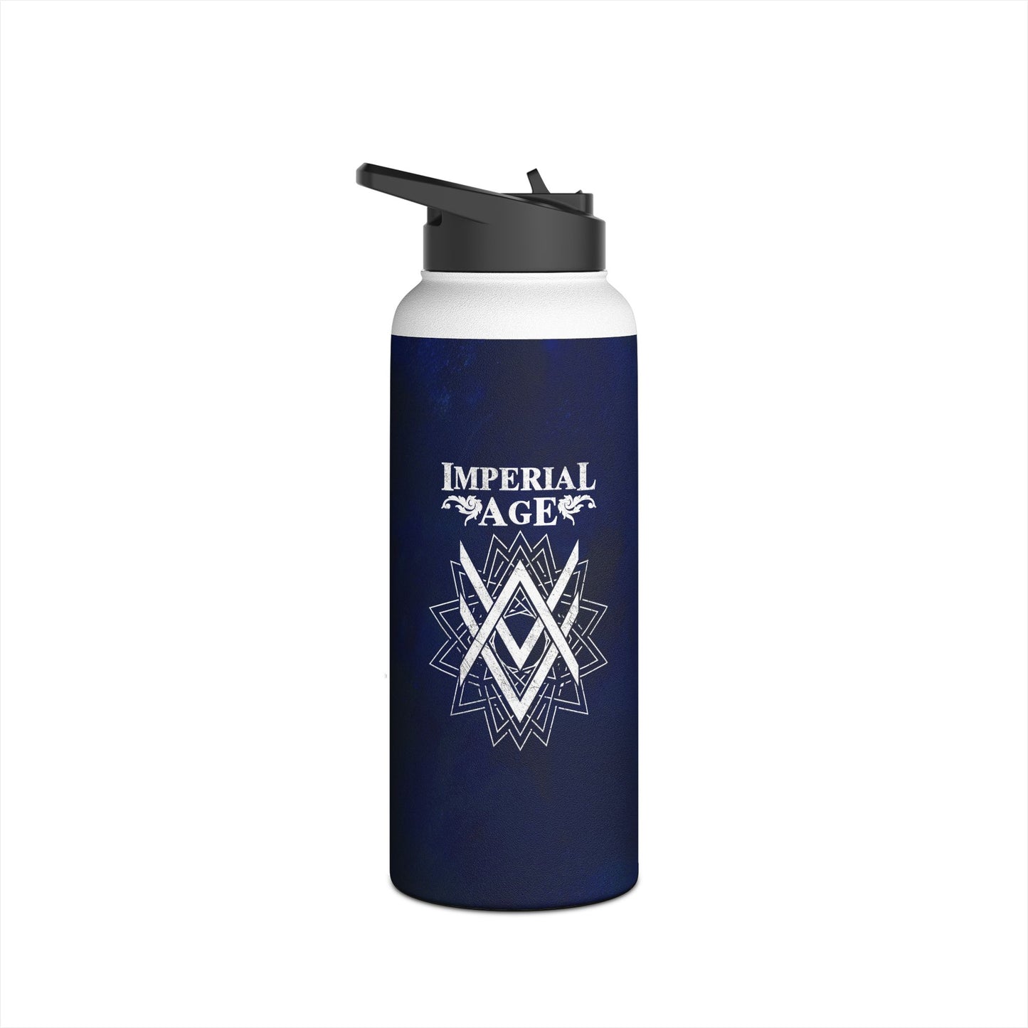 SUMMER COLLECTION - Steel Water Bottle navy (White Print)