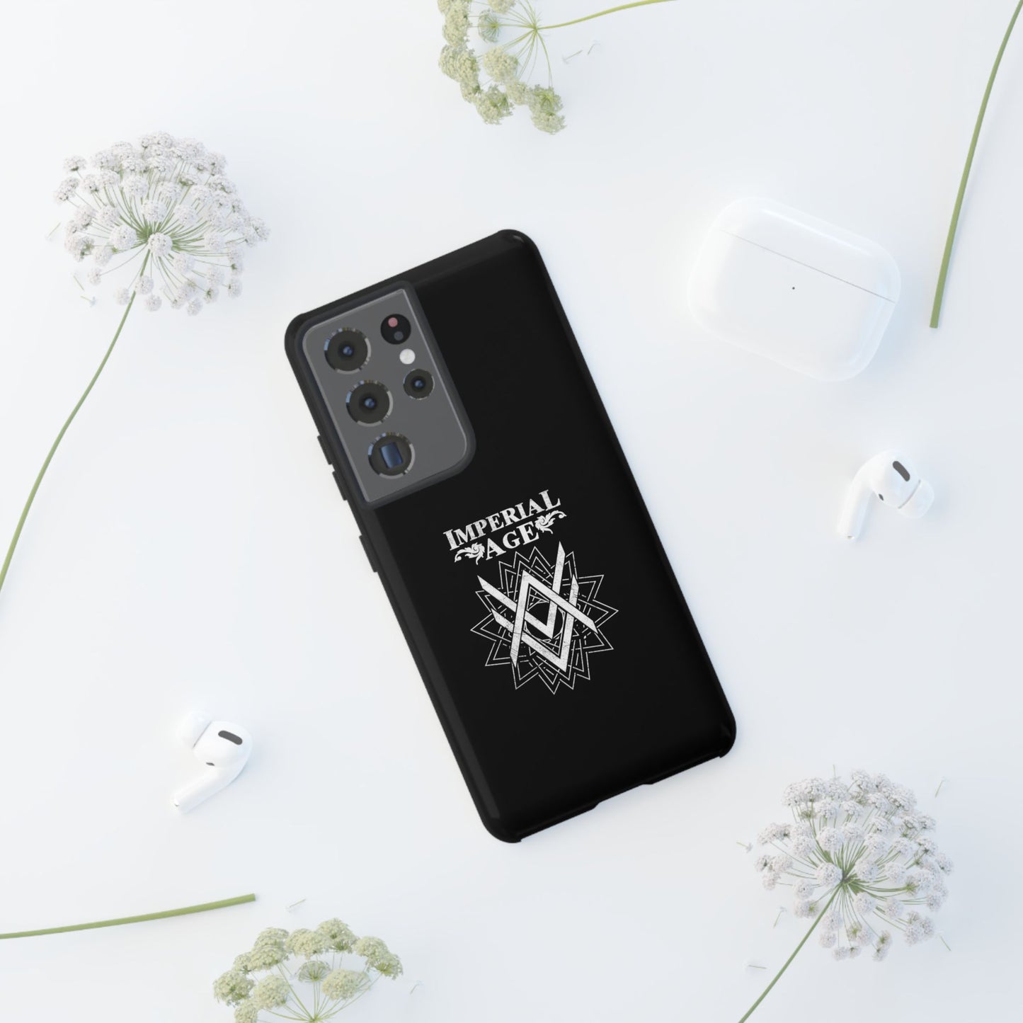 SUMMER COLLECTION - Tough Samsung Galaxy Case Black (White Print)