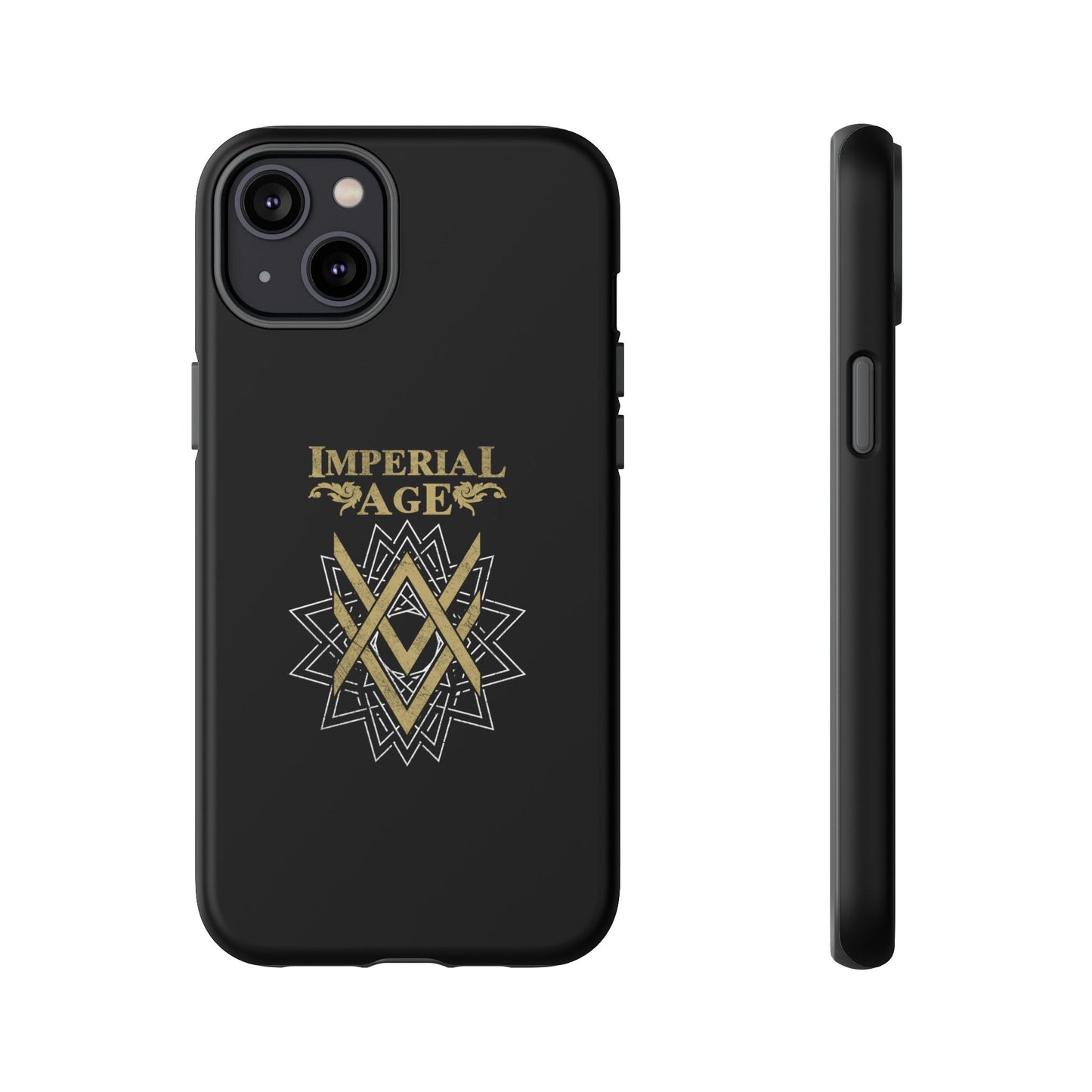 SUMMER COLLECTION - Tough iPhone Case Black (Gold-White Print)