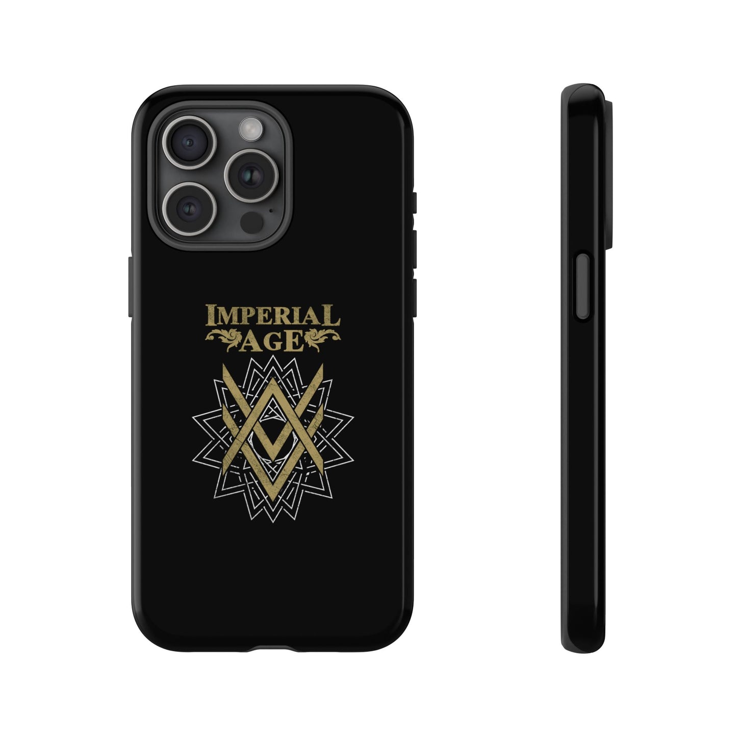 SUMMER COLLECTION - Tough iPhone Case Black (Gold-White Print)