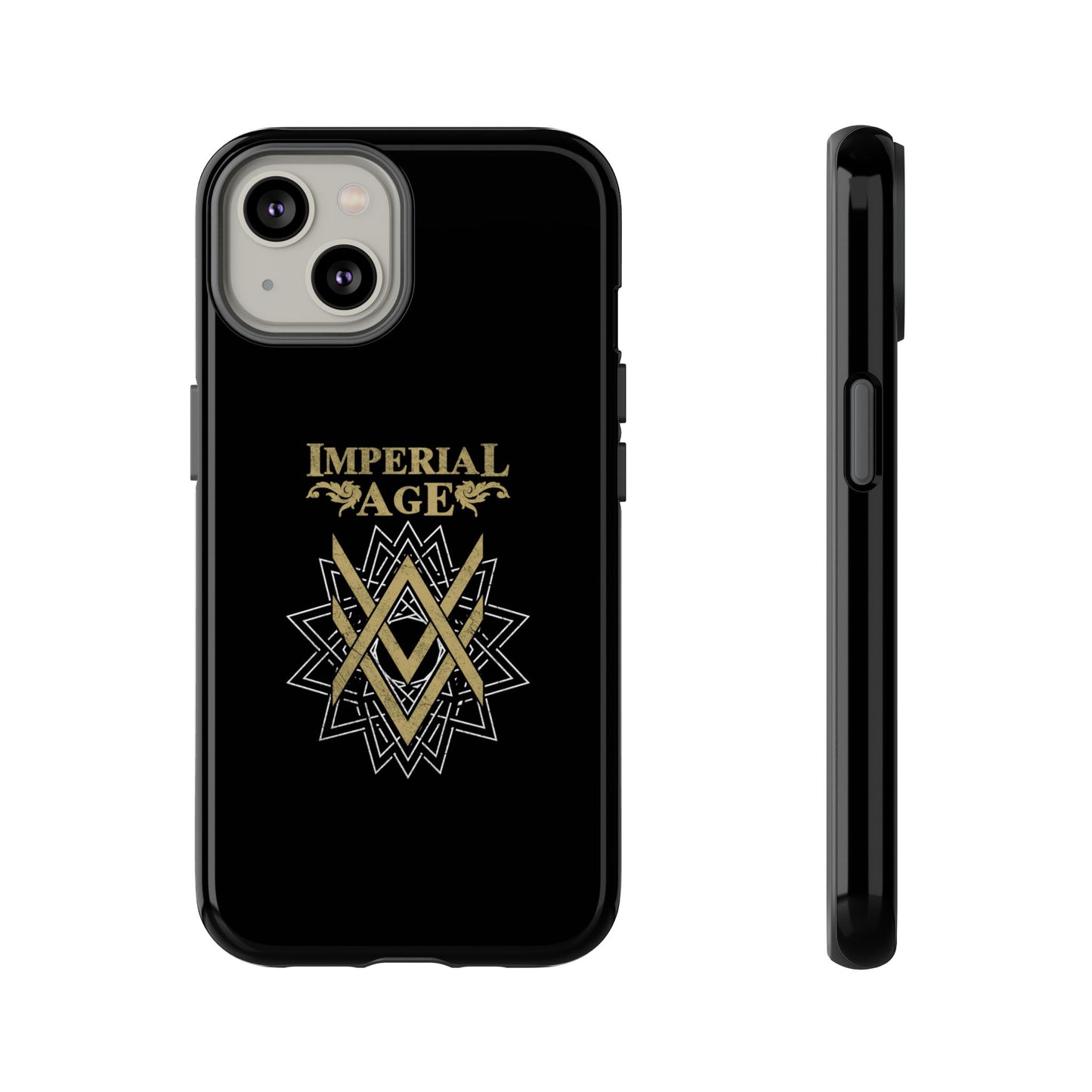SUMMER COLLECTION - Tough iPhone Case Black (Gold-White Print)