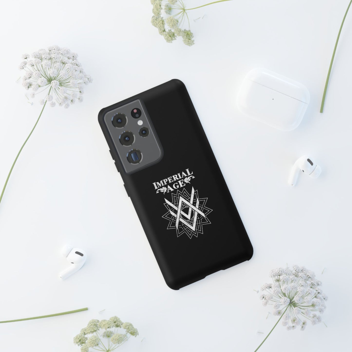 SUMMER COLLECTION - Tough Samsung Galaxy Case Black (White Print)