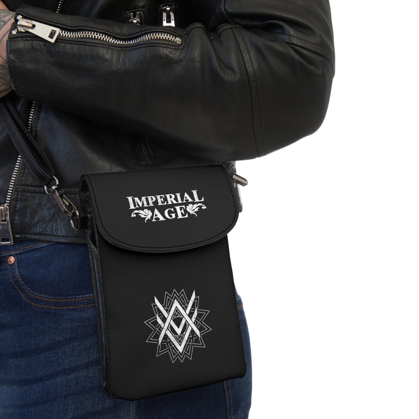 SUMMER COLLECTION - Strap Wallet Black (White Print)