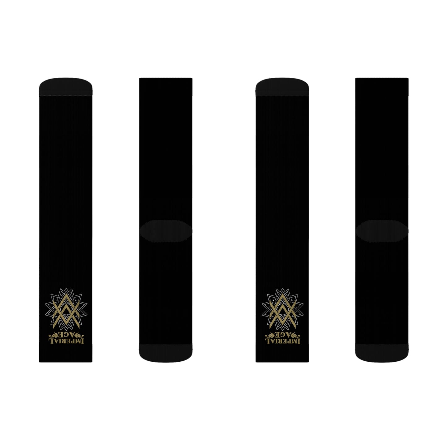 SUMMER COLLECTION - Black Socks (Gold-White Print)