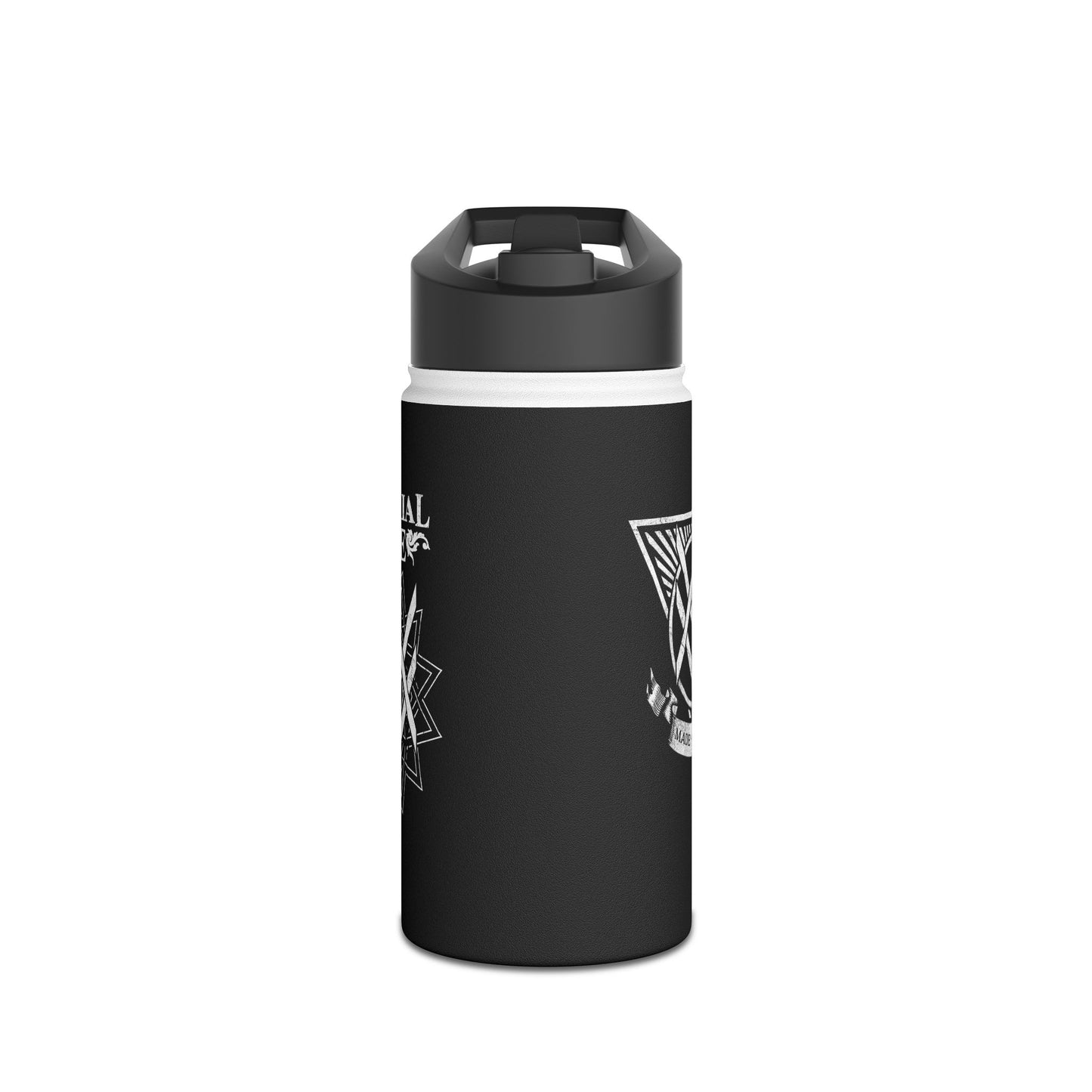 SUMMER COLLECTION - Steel Water Bottle Black (White Print)