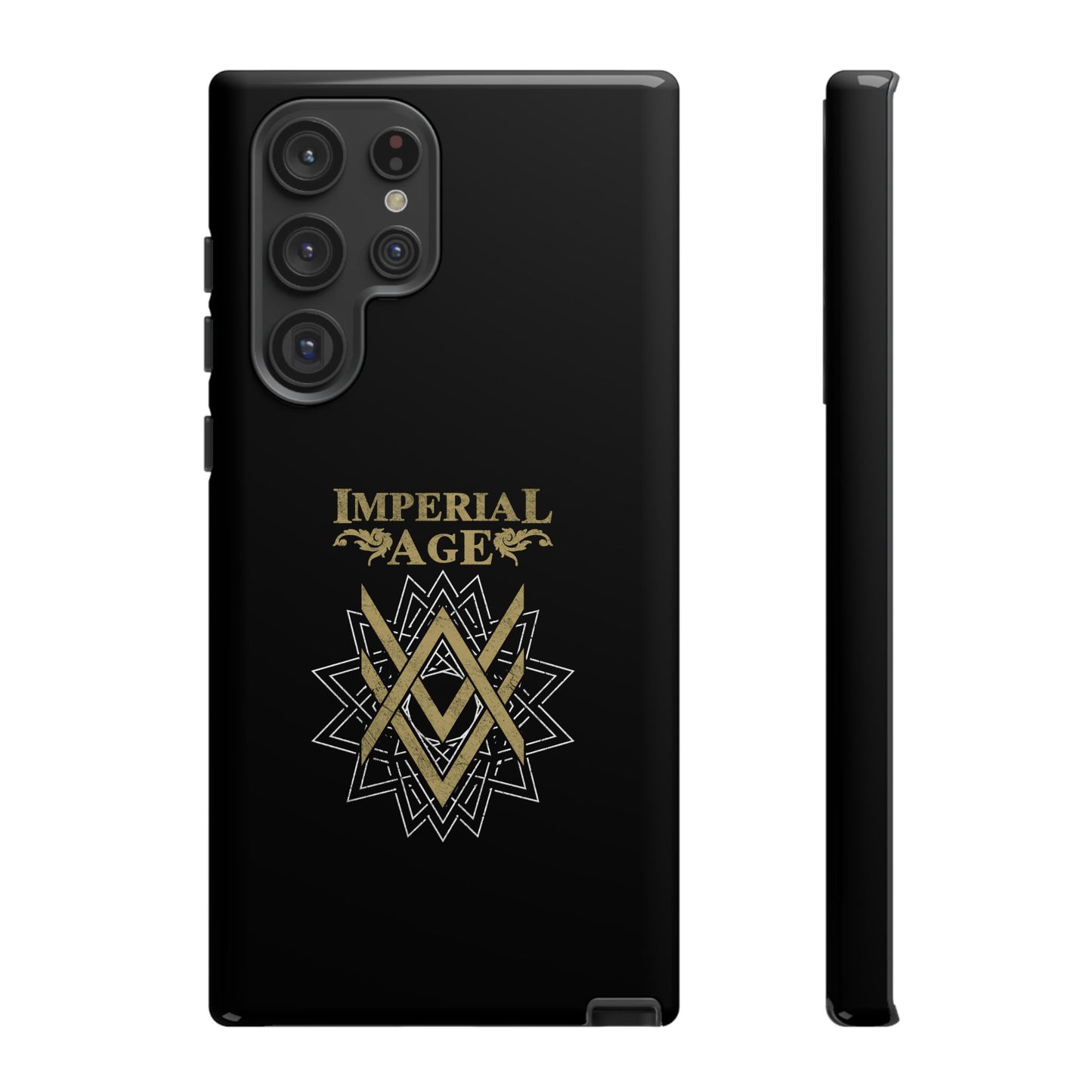 SUMMER COLLECTION - Tough Samsung Galaxy Case Black (Gold-White Print)