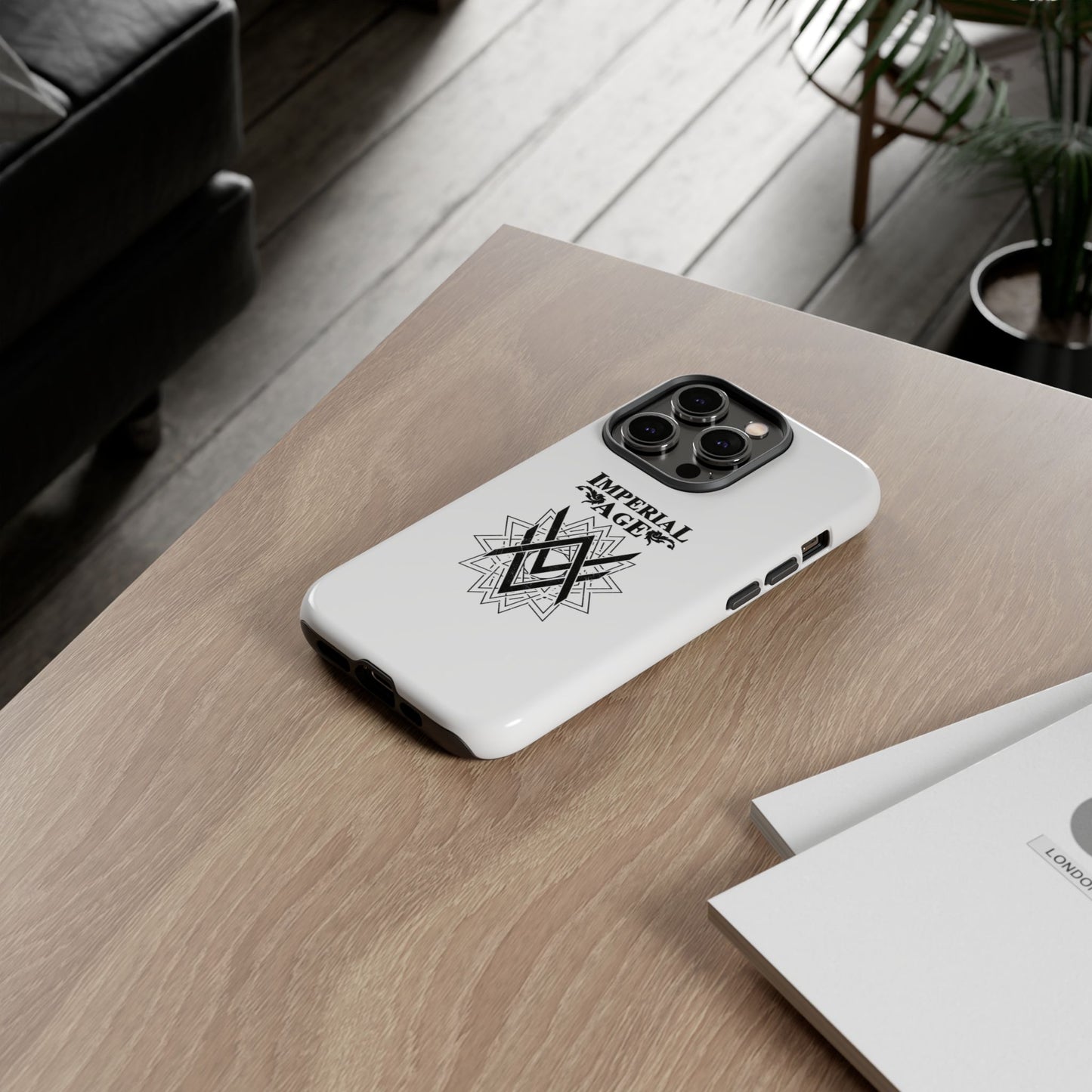 SUMMER COLLECTION - Tough iPhone Case White (Black Print)