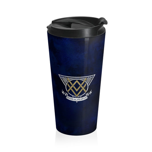 SUMMER COLLECTION - Stainless Steel Travel Mug Navy (Gold-White Print)