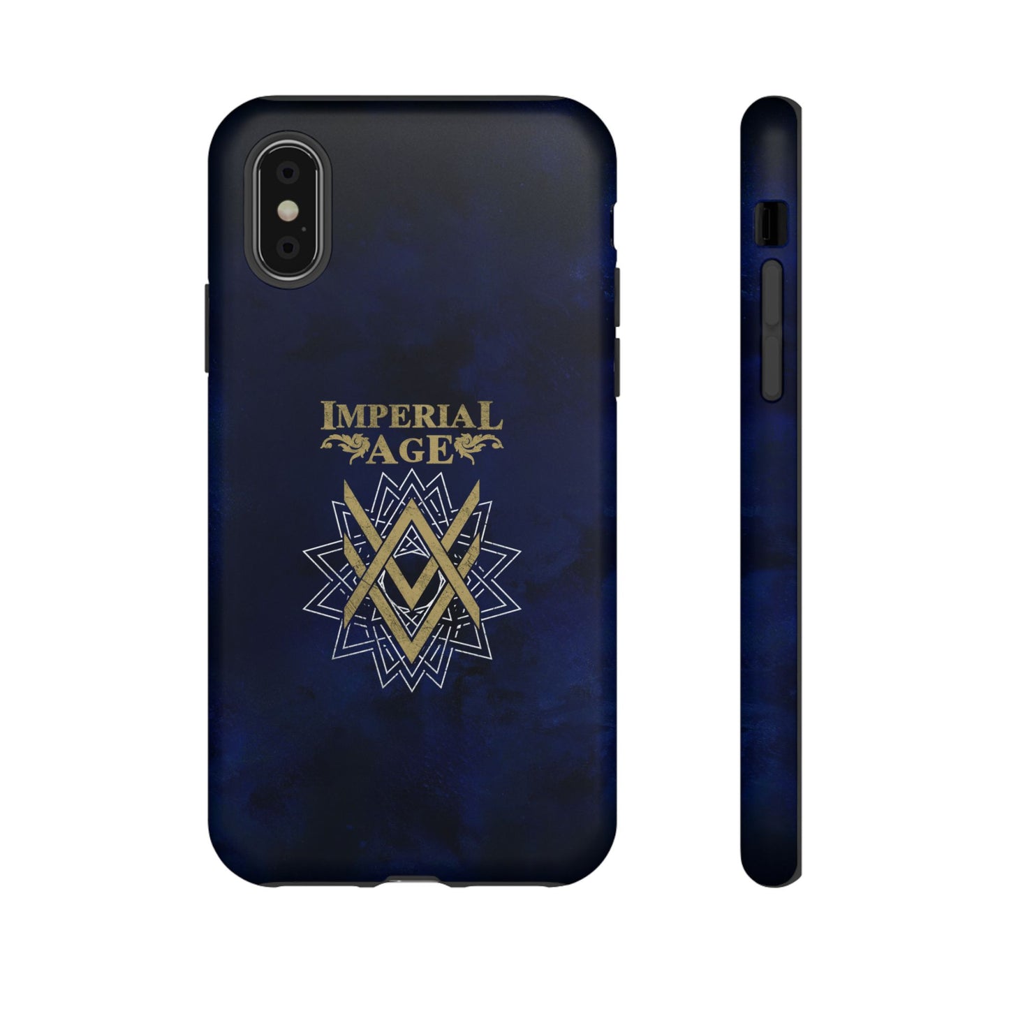 SUMMER COLLECTION - Tough iPhone Case Navy (Gold-White Print)