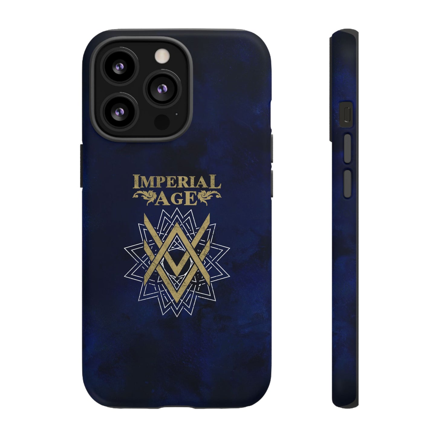 SUMMER COLLECTION - Tough iPhone Case Navy (Gold-White Print)