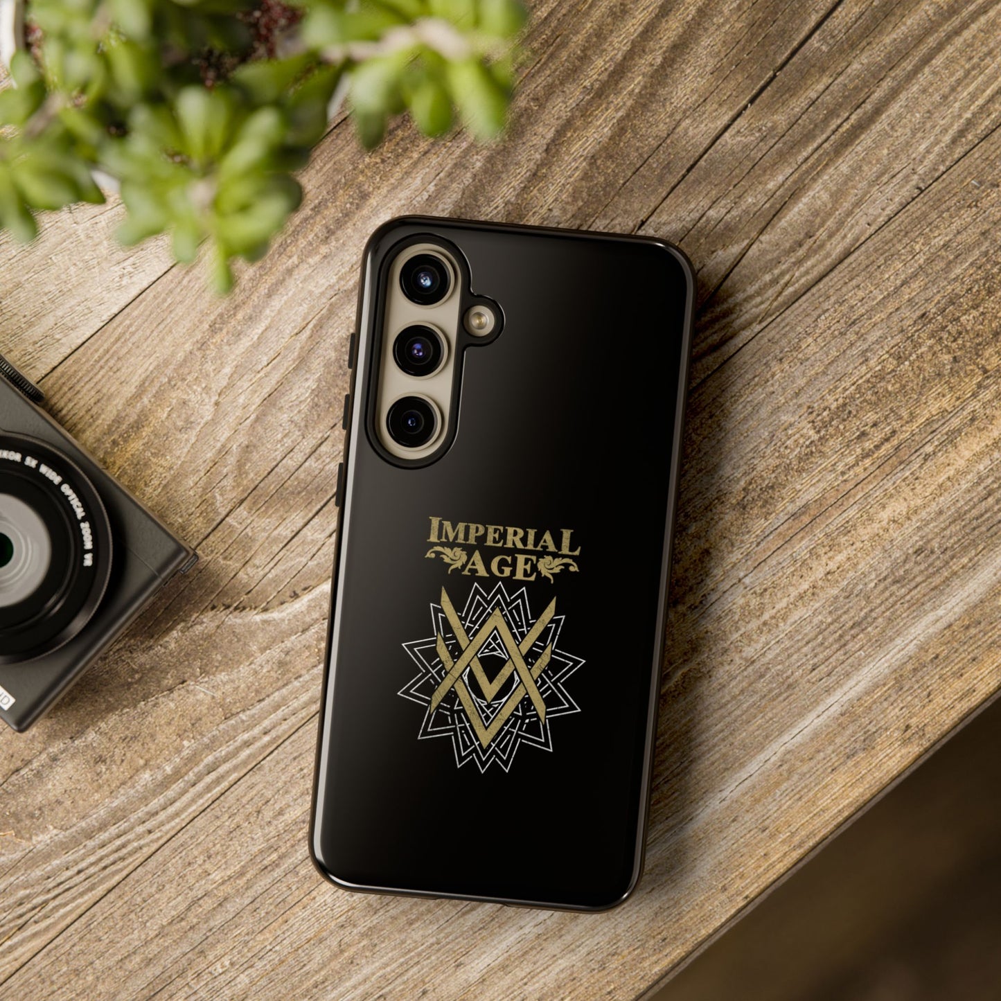 SUMMER COLLECTION - Tough Samsung Galaxy Case Black (Gold-White Print)