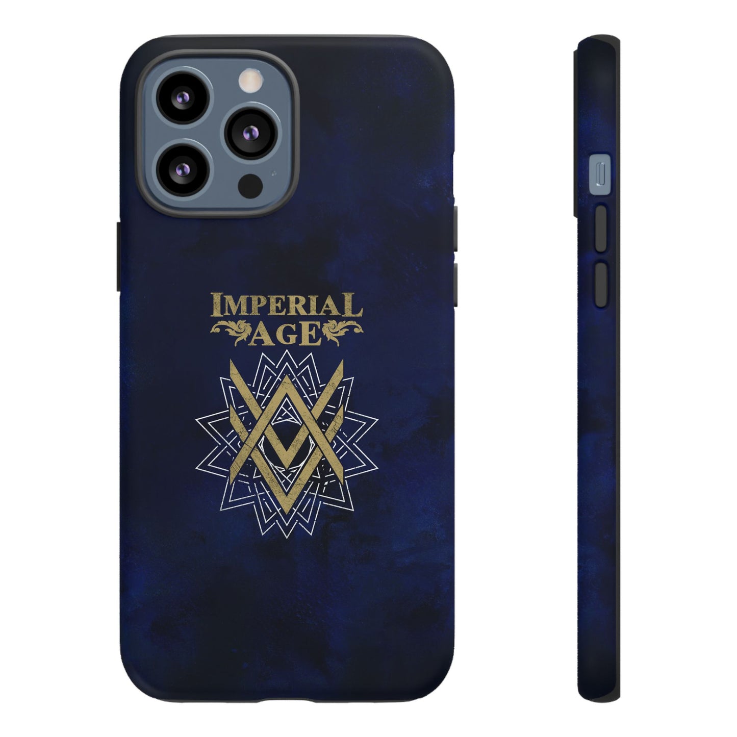 SUMMER COLLECTION - Tough iPhone Case Navy (Gold-White Print)