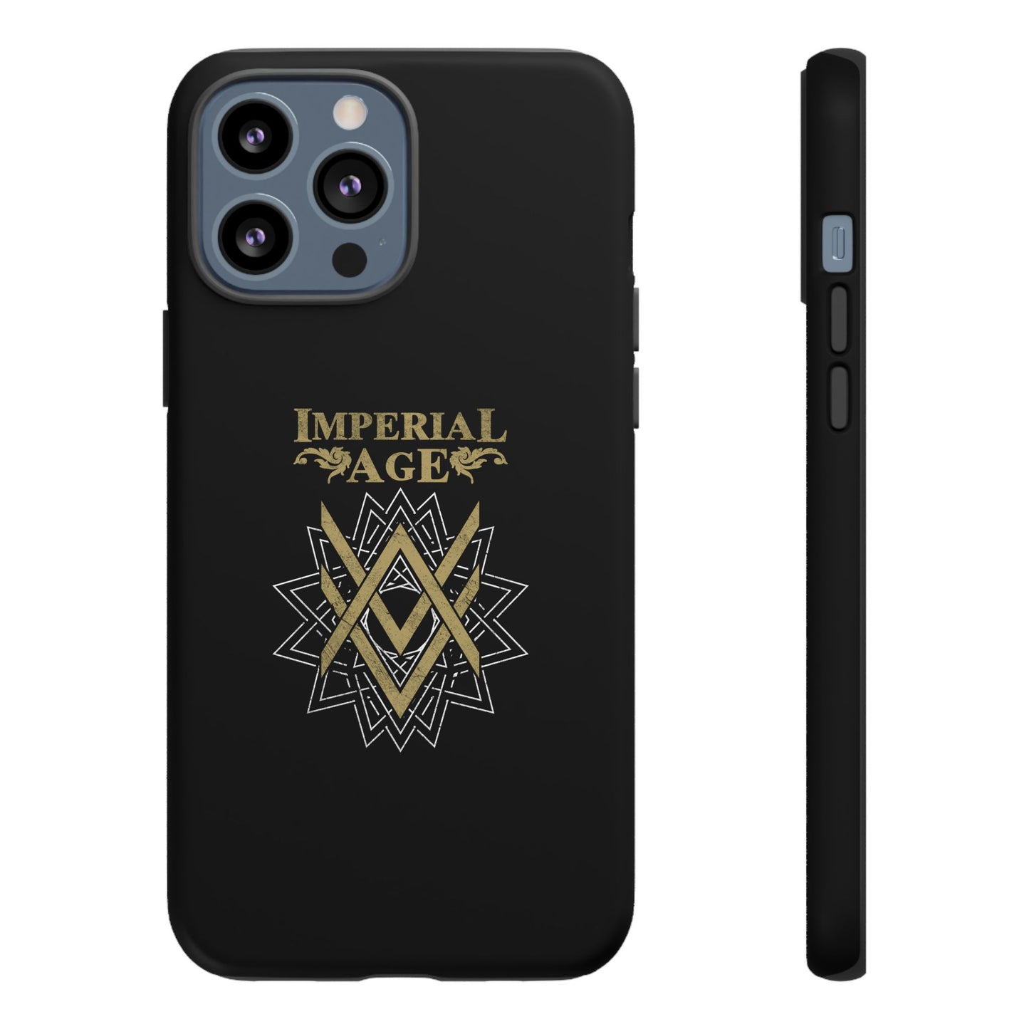SUMMER COLLECTION - Tough iPhone Case Black (Gold-White Print)