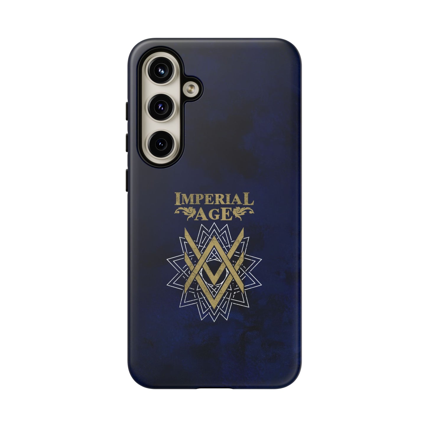 SUMMER COLLECTION - Tough Samsung Galaxy Case Navy (Gold-White Print)