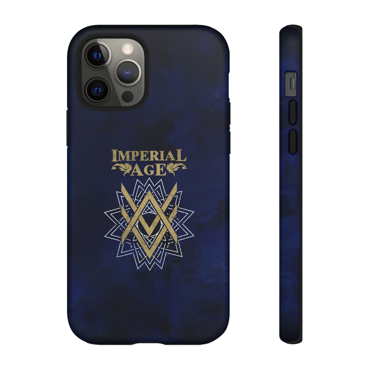 SUMMER COLLECTION - Tough iPhone Case Navy (Gold-White Print)