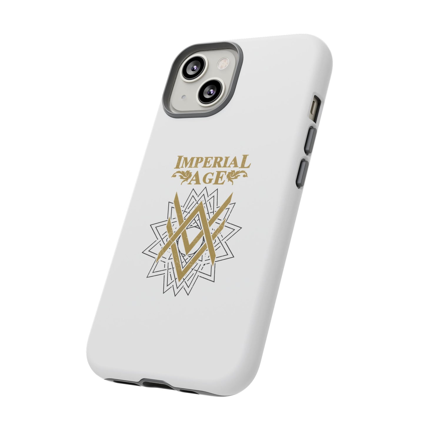 SUMMER COLLECTION - Tough iPhone Case White (Gold-Black Print)