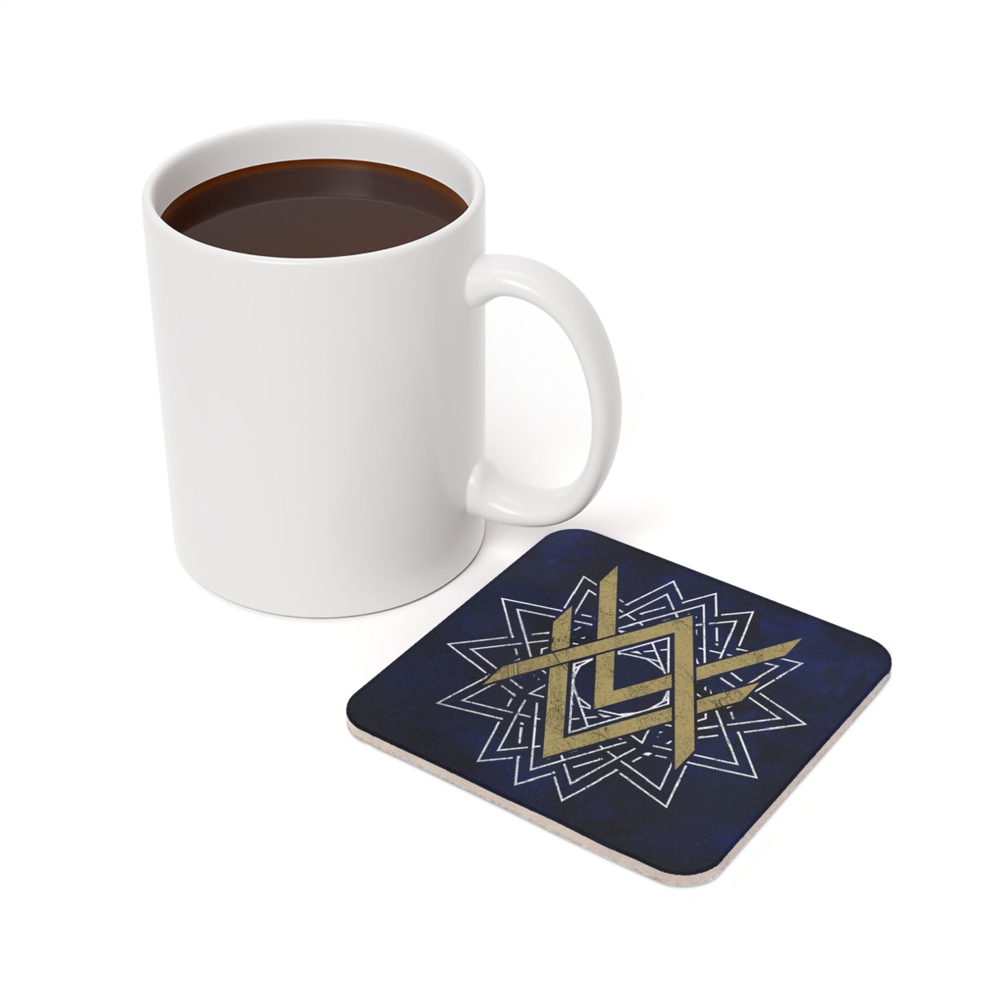 SUMMER COLLECTION - Cork Coaster Navy (Gold-White Print)