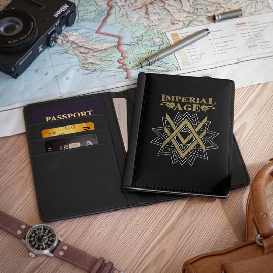 SUMMER COLLECTION - Passport Cover Black (Gold-White Print)