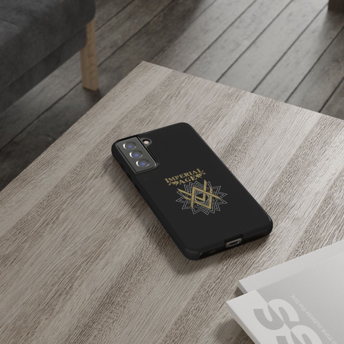 SUMMER COLLECTION - Tough Samsung Galaxy Case Black (Gold-White Print)