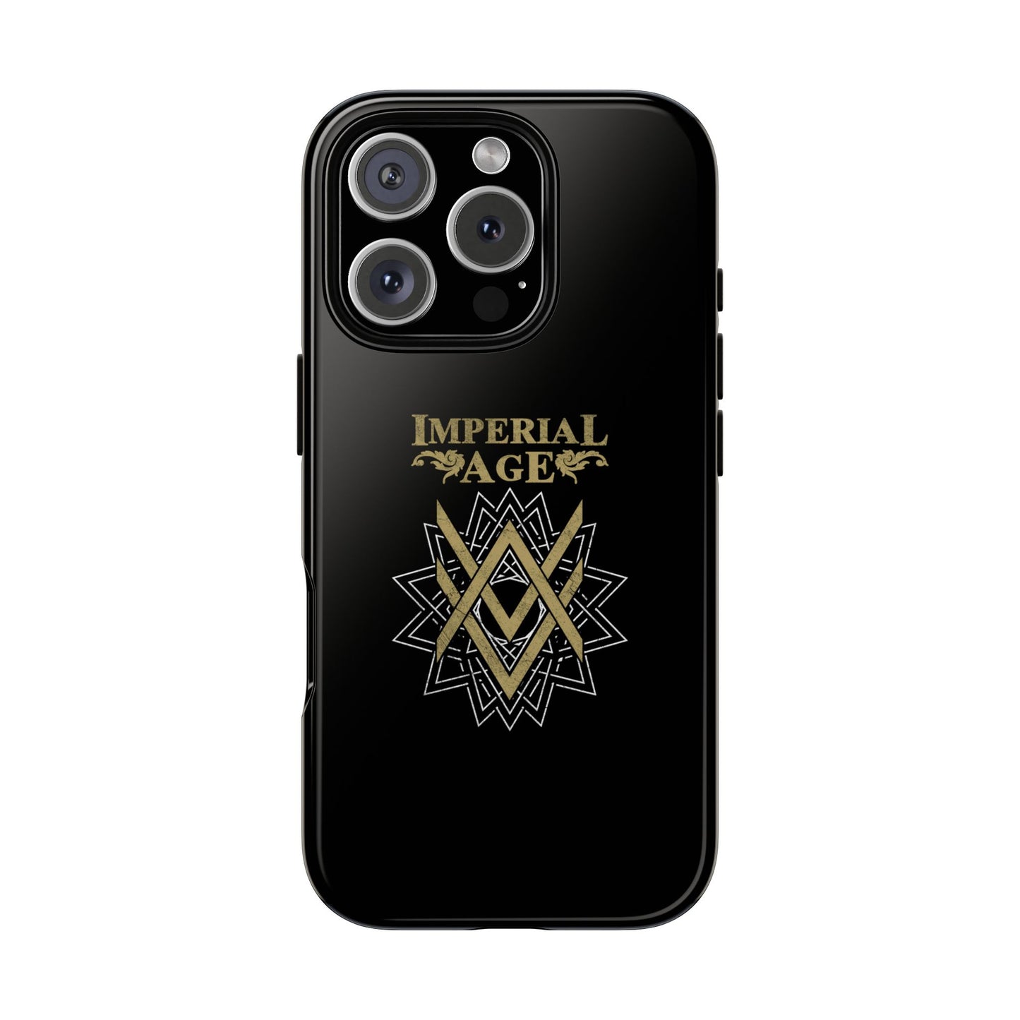 SUMMER COLLECTION - Tough iPhone Case Black (Gold-White Print)