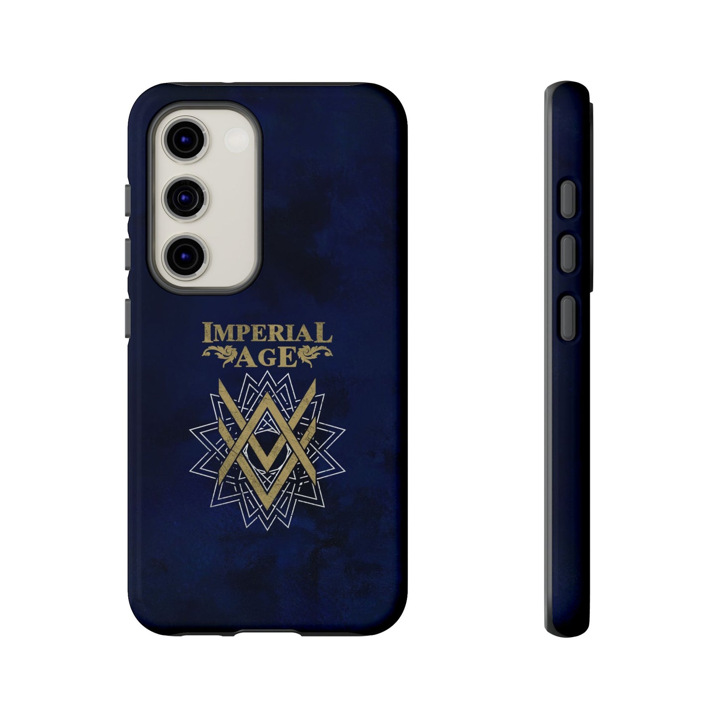 SUMMER COLLECTION - Tough Samsung Galaxy Case Navy (Gold-White Print)