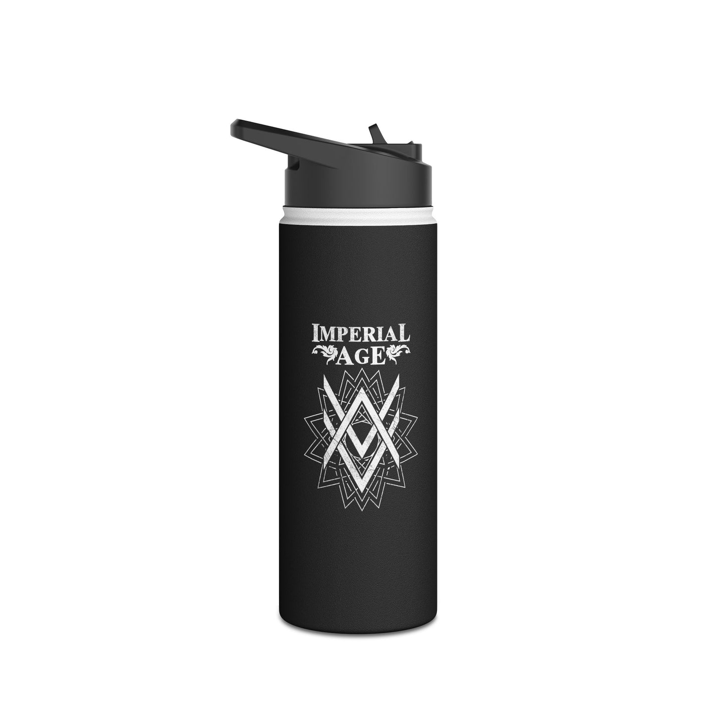 SUMMER COLLECTION - Steel Water Bottle Black (White Print)