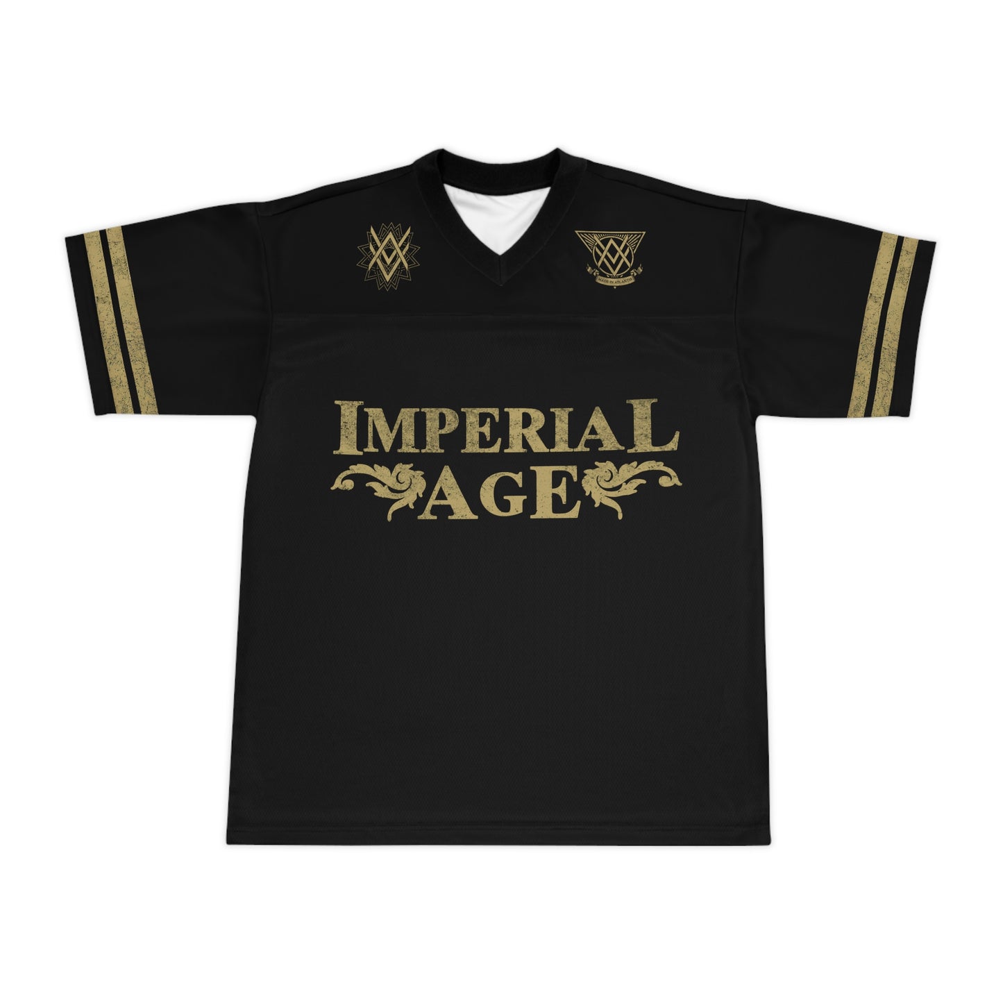 SUMMER COLLECTION - Black Football Jersey (Gold Print)