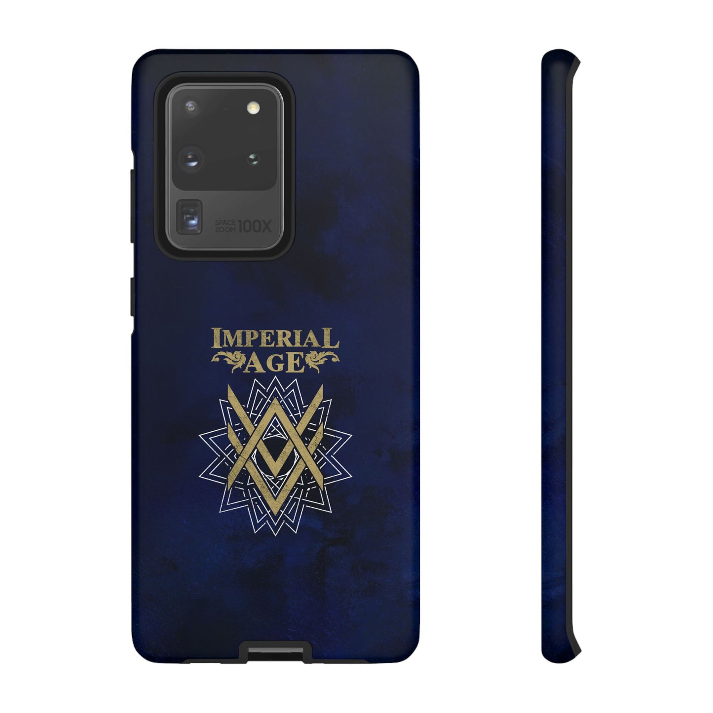 SUMMER COLLECTION - Tough Samsung Galaxy Case Navy (Gold-White Print)