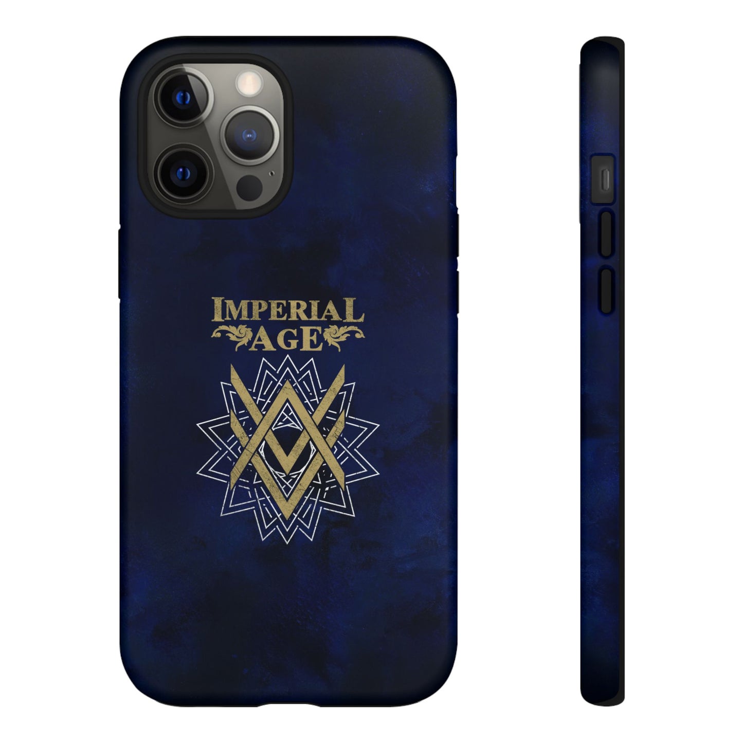 SUMMER COLLECTION - Tough iPhone Case Navy (Gold-White Print)
