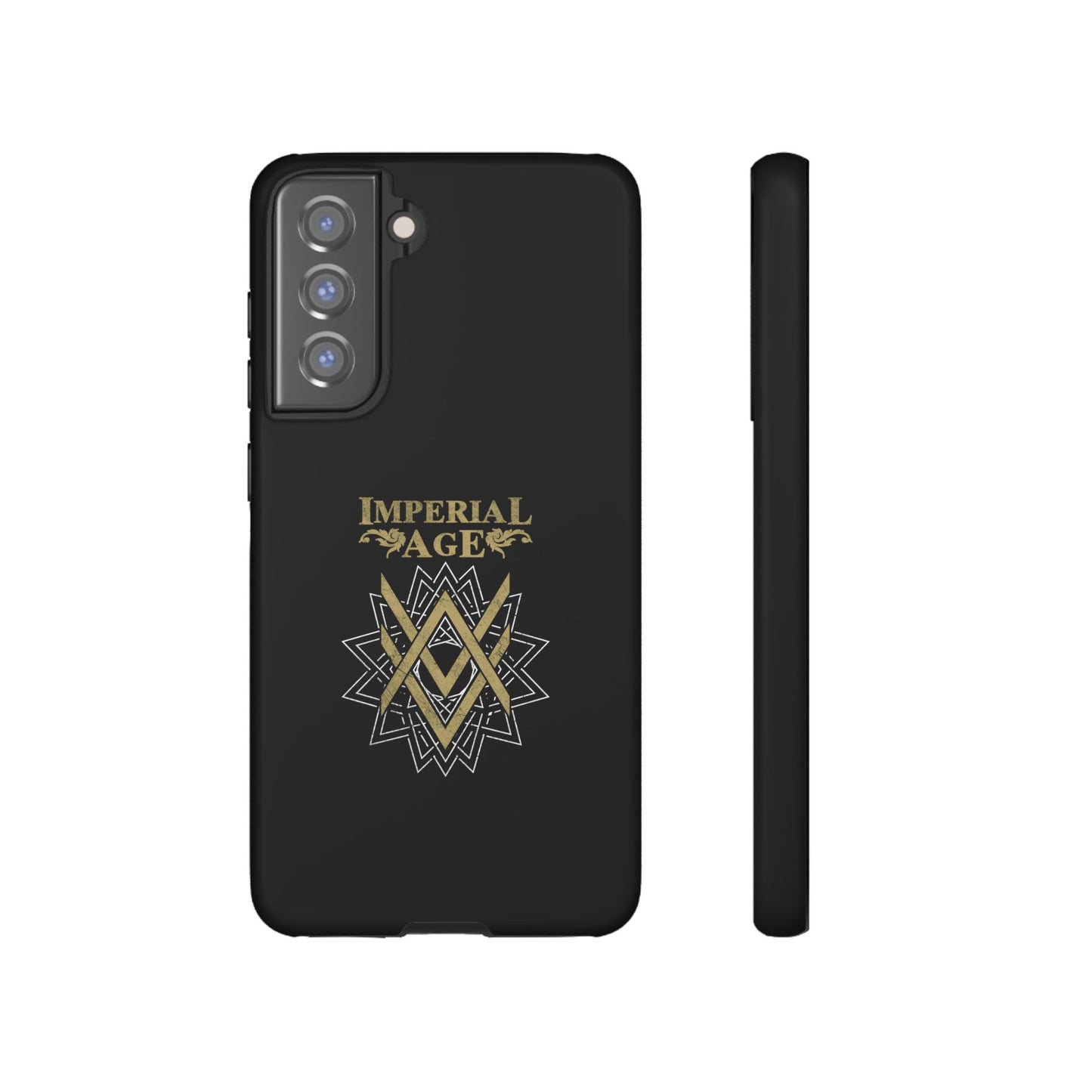 SUMMER COLLECTION - Tough Samsung Galaxy Case Black (Gold-White Print)