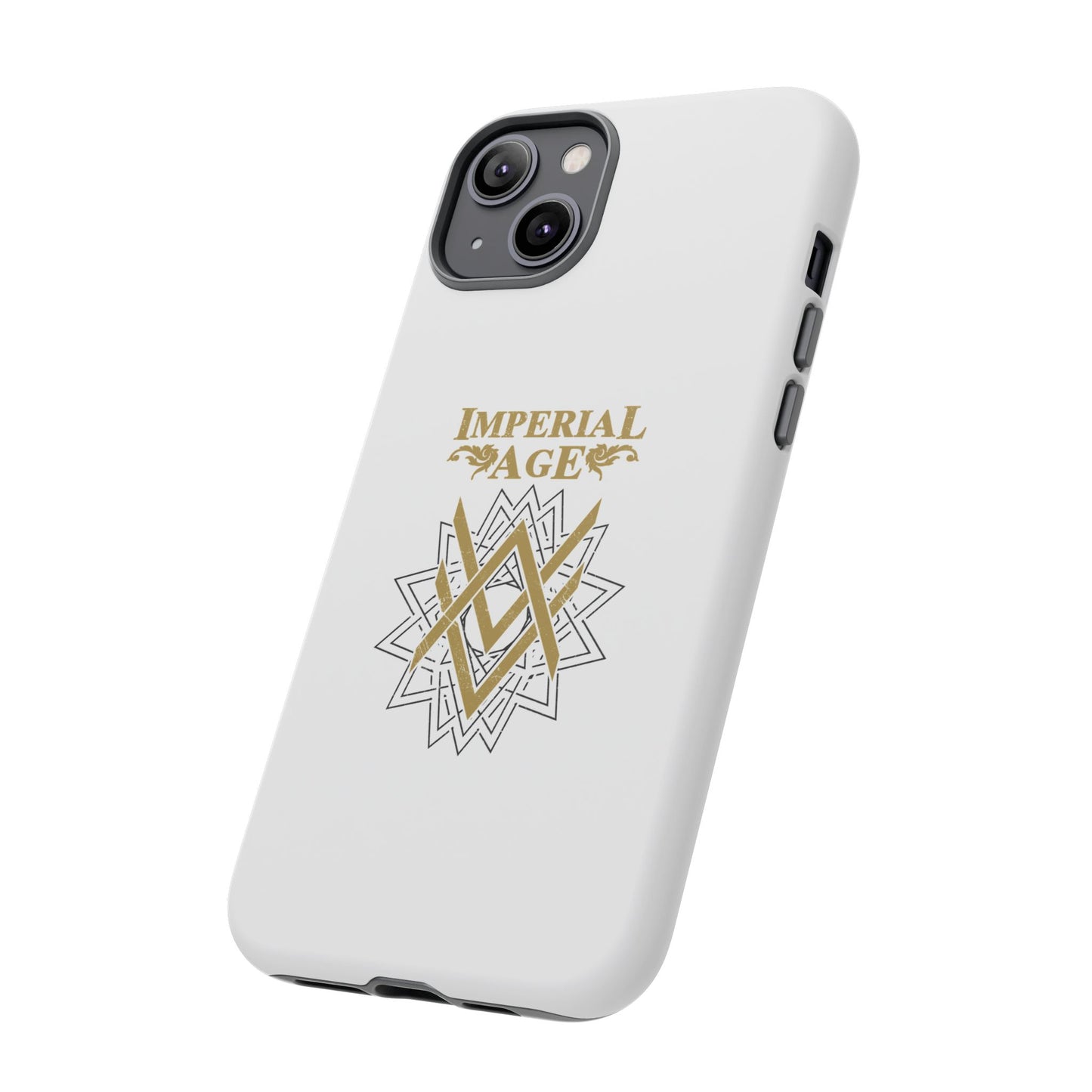 SUMMER COLLECTION - Tough iPhone Case White (Gold-Black Print)