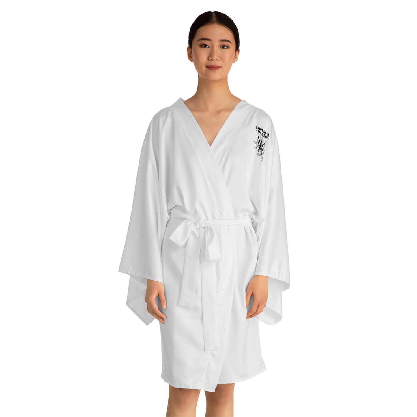 SUMMER COLLECTION - Women's Robe White (Black Print)