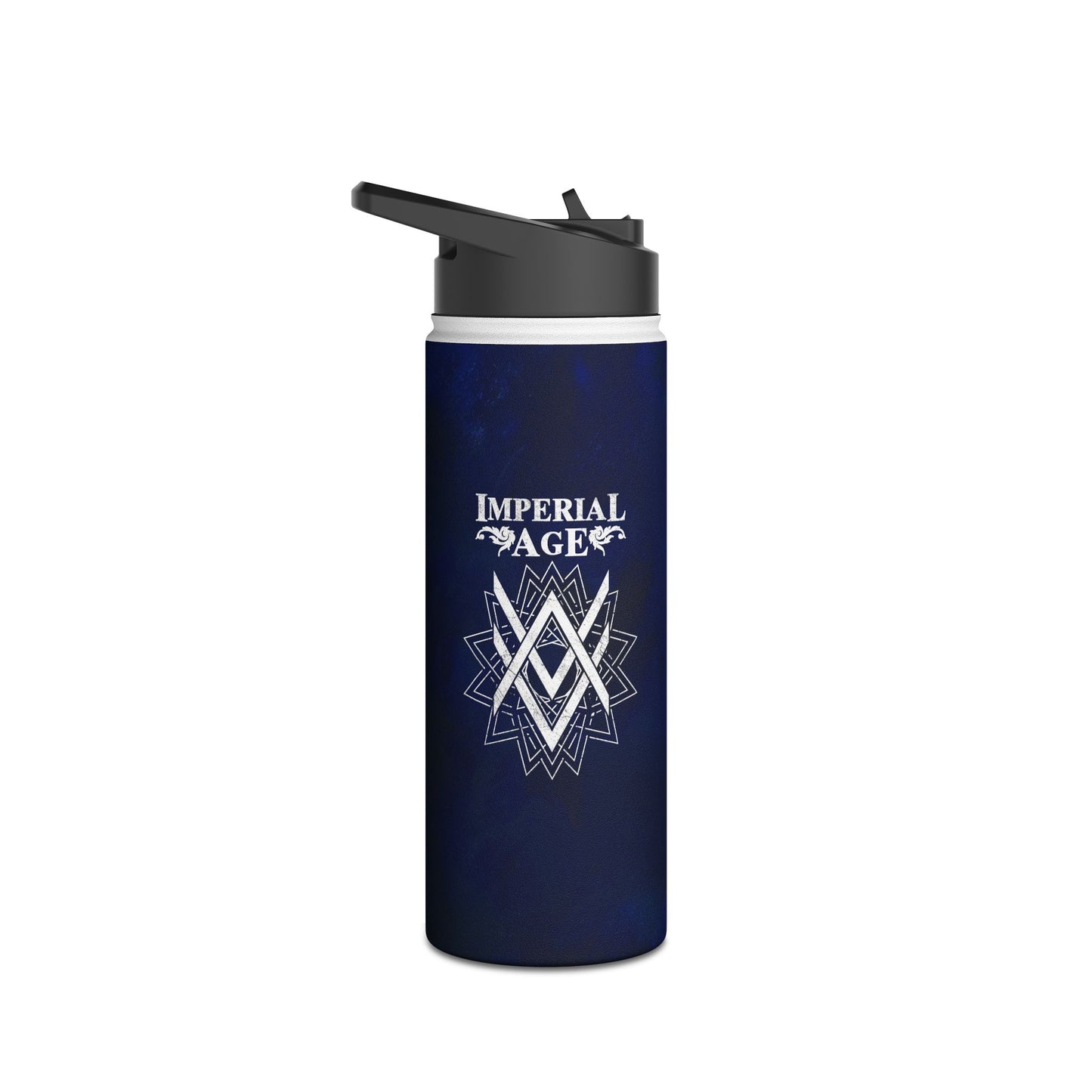 SUMMER COLLECTION - Steel Water Bottle navy (White Print)