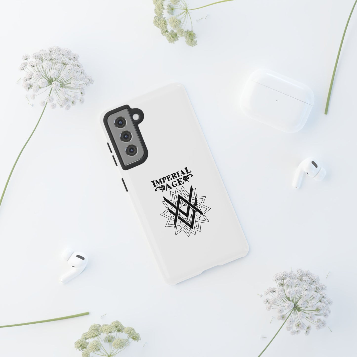 SUMMER COLLECTION - Tough Samsung Galaxy Case White (Black Print)